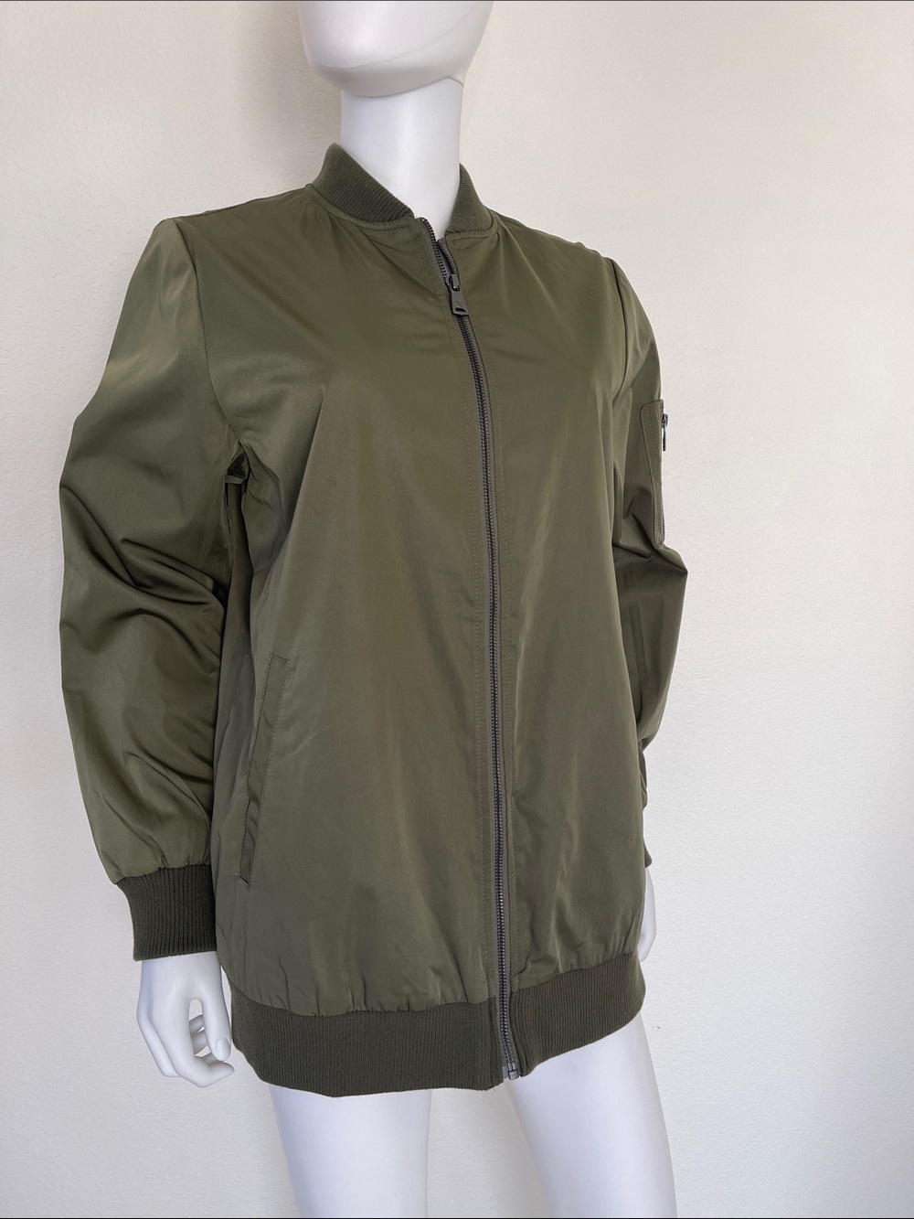 Olive Green Bomber Jacket - Unbranded